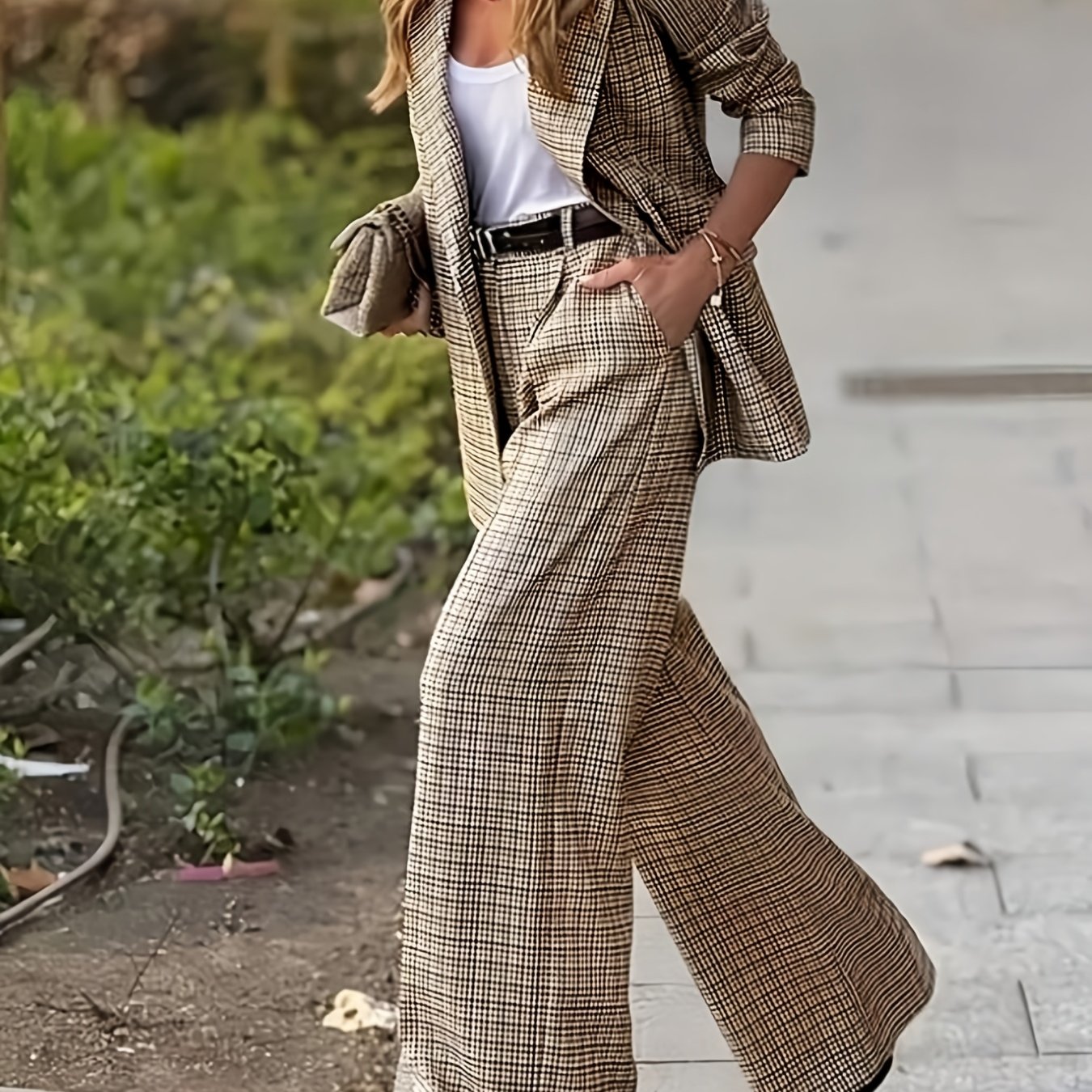 Olivia Plaid Tailored Blazer