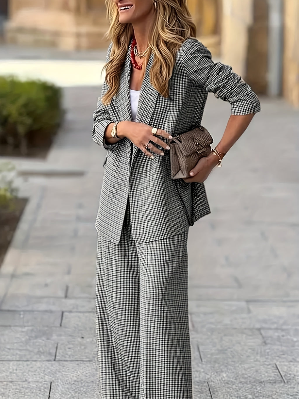 Olivia Plaid Tailored Blazer
