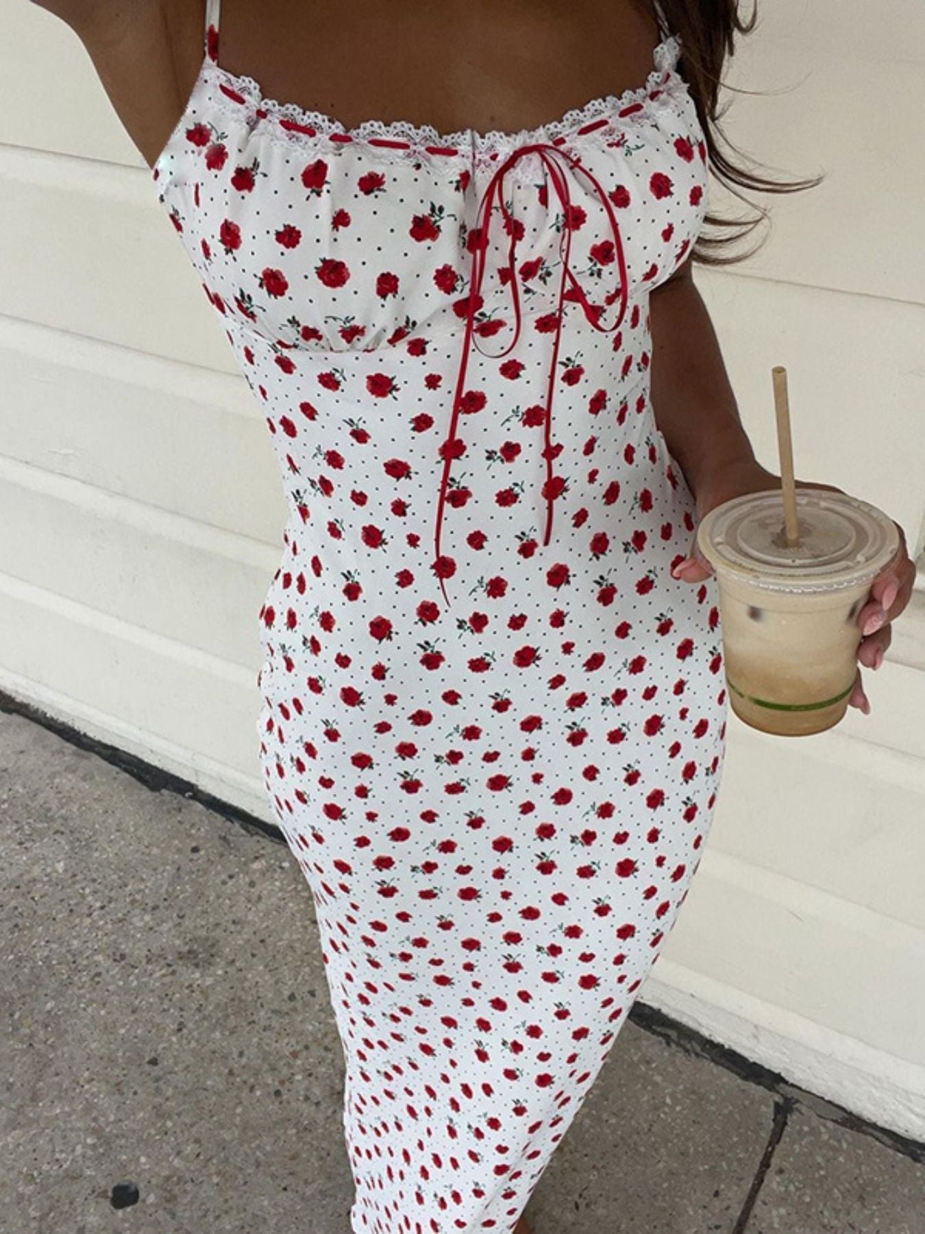 Amelia Floral Lace Cami Dress