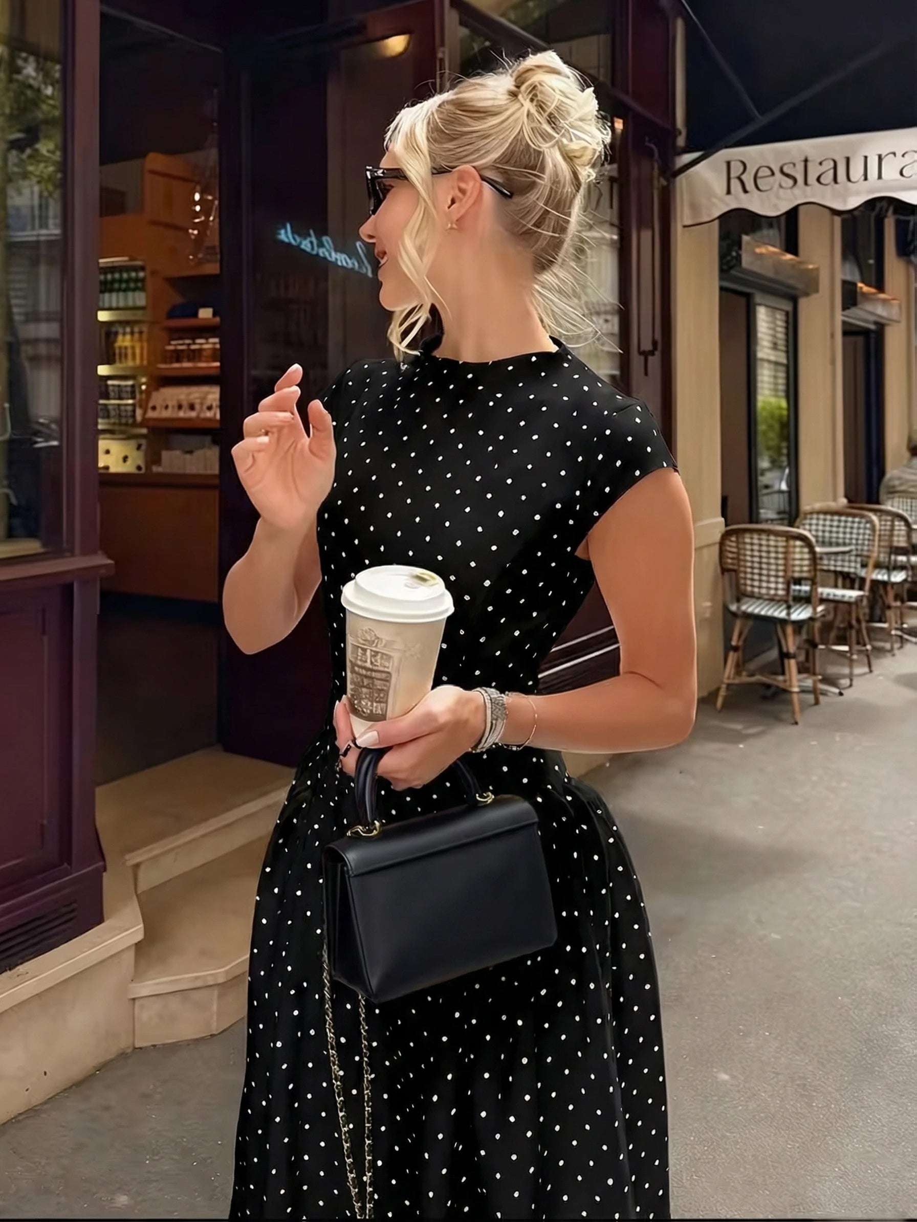 Charlotte Polka Dot Midi Dress