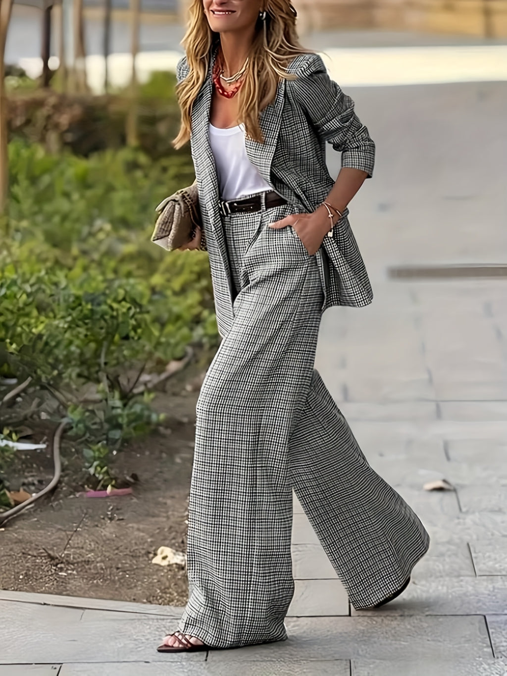 Olivia Plaid Tailored Blazer