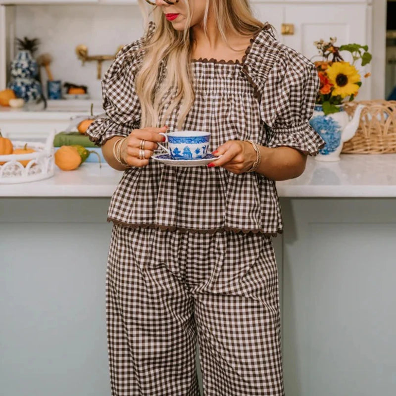 Ella Plaid Lounge Set