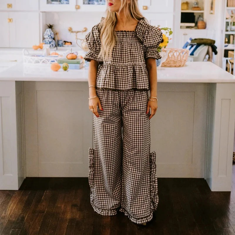 Ella Plaid Lounge Set