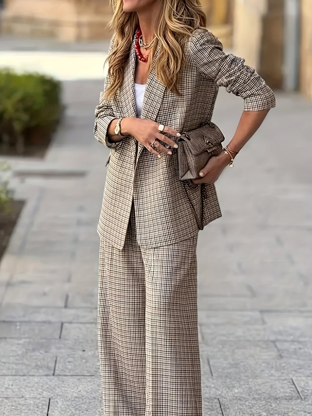 Olivia Plaid Tailored Blazer