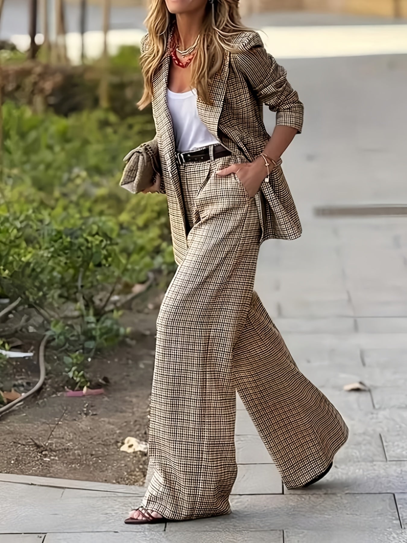 Olivia Plaid Tailored Blazer