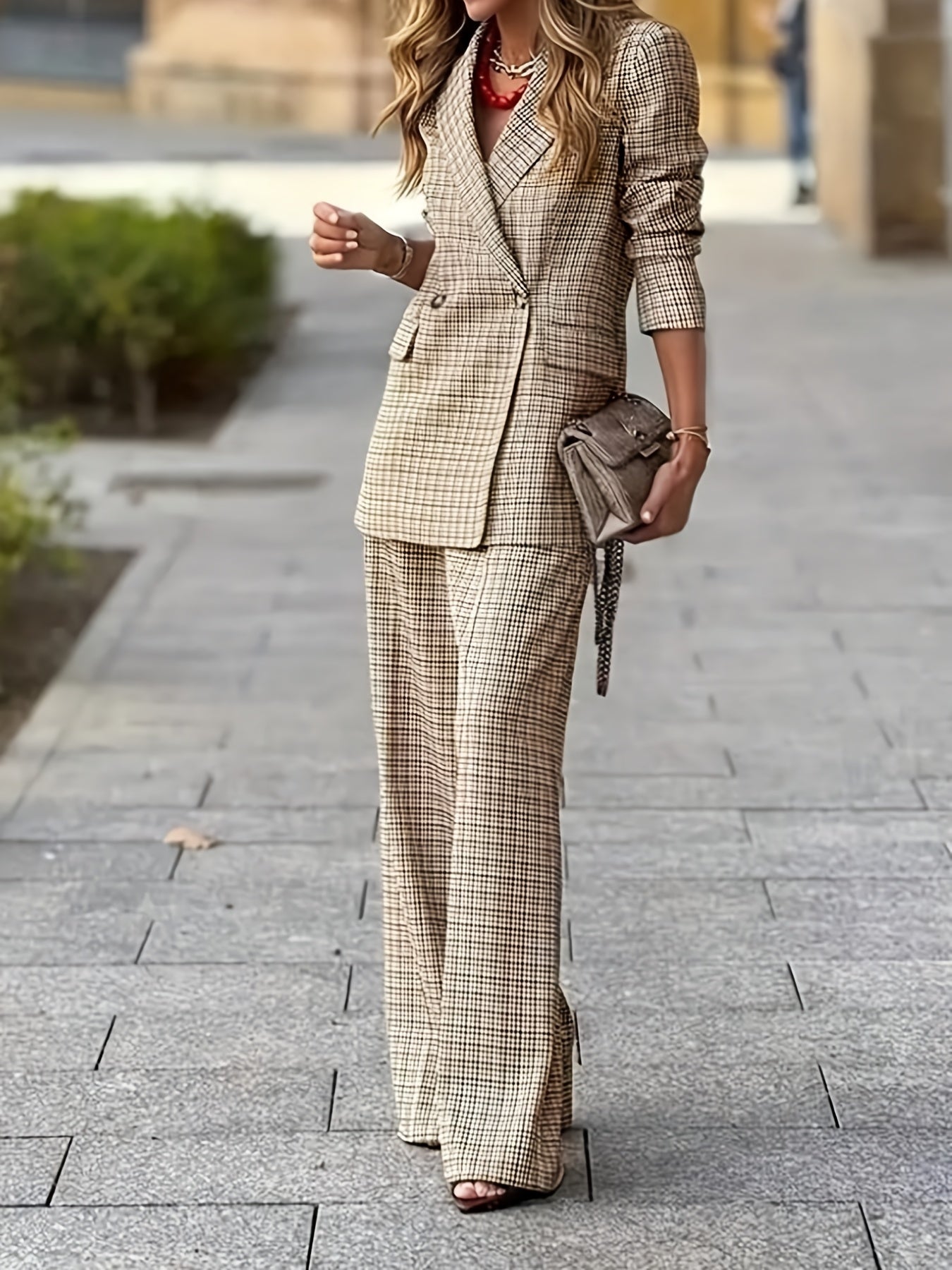 Olivia Plaid Tailored Blazer