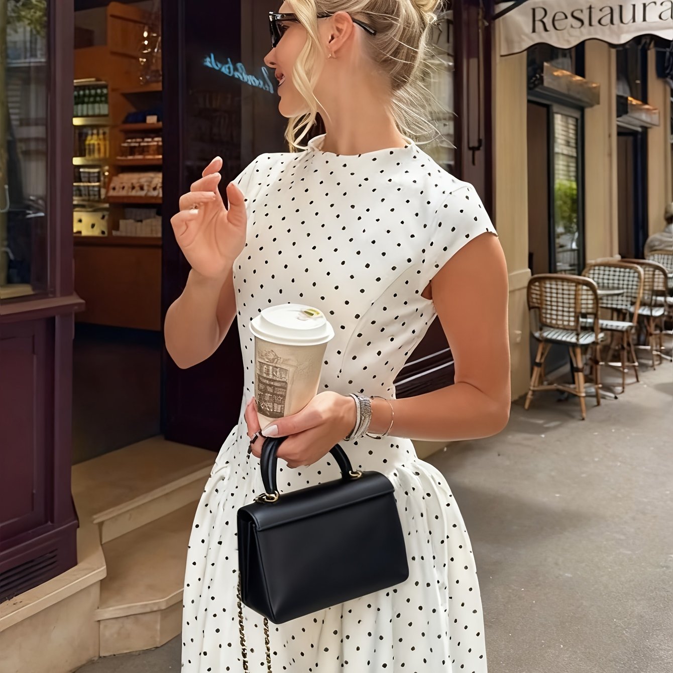 Charlotte Polka Dot Midi Dress